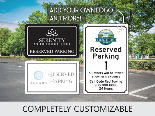 Reserved Parking Sign, Custom Business Logo Parking Sign, Employee Parking Only, Metal Parking Lot Sign, VIP Parking, Parking Instructions