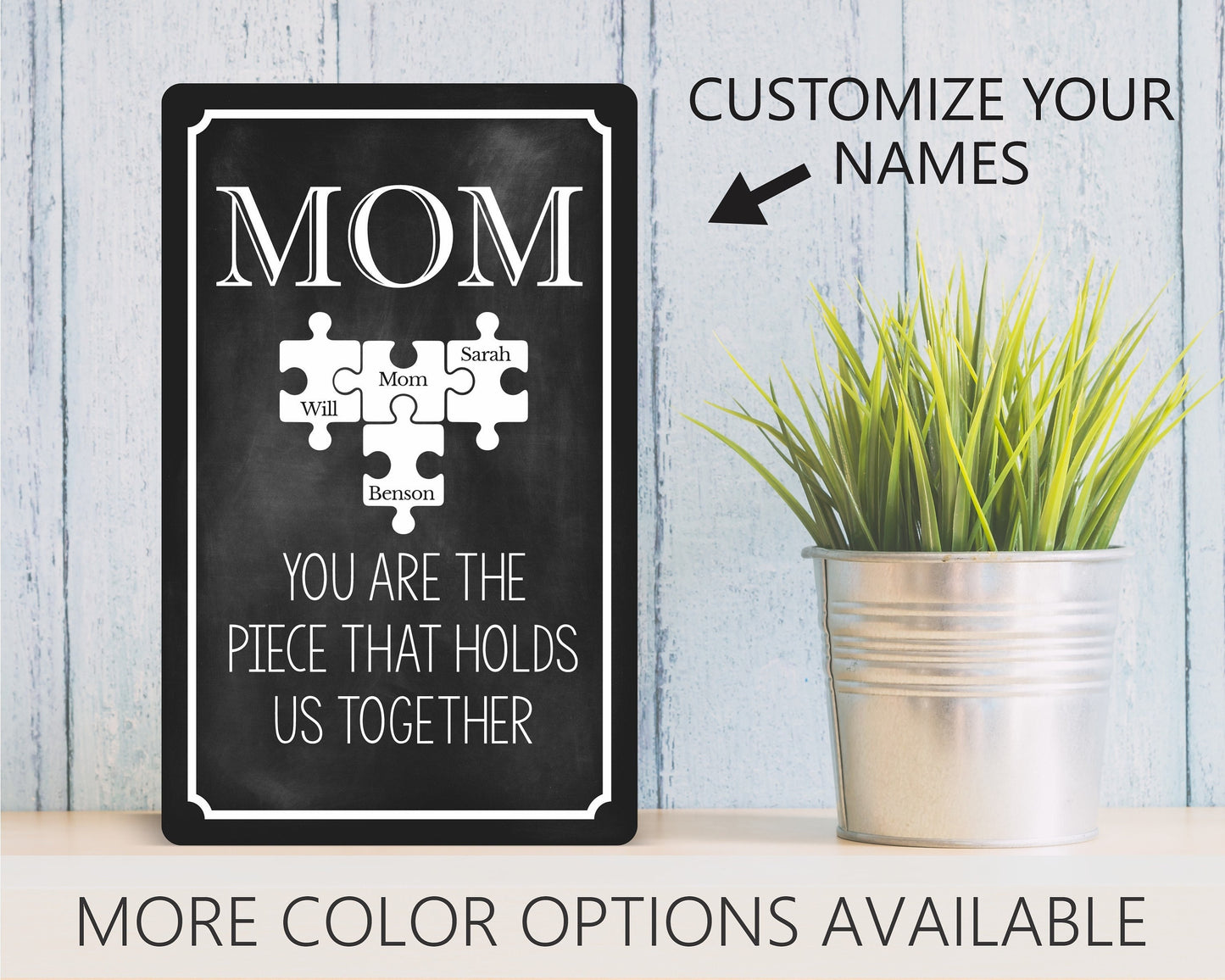 You are the Piece that Holds us Together, Sign, Mother's Day Gift, Gift For Mom, Gift For Grandma, Mom Puzzle Sign, Custom, Personalized