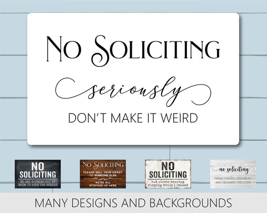 No Soliciting Sign Sign Metal, Modern No Soliciting Sign, No Soliciting Sign For Door, No Soliciting Sign Small, Small No Soliciting Sign