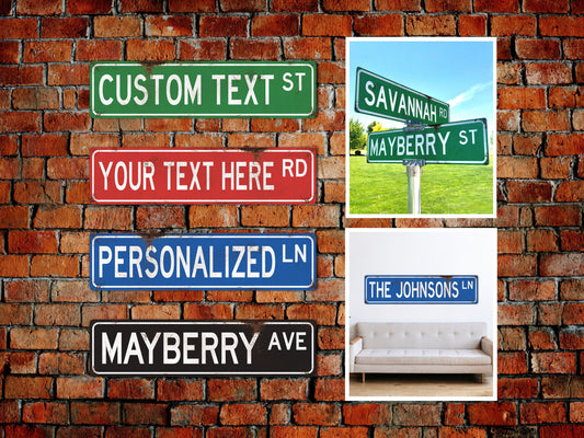 Custom Street Sign, Personalized Street Sign, Street Sign, Street Sign Decor, Custom Metal Sign, Rustic Road Sign, Outdoor Sign, Rustic Sign