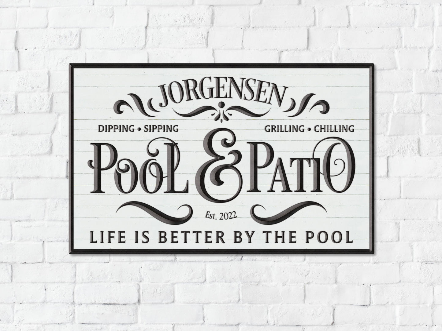 Pool and Patio Sign, Welcome to out Patio Sign, Custom Patio Sign, Metal Patio Sign, Outdoor Pool Sign, Outdoor Patio Sign, Metal Patio Sign