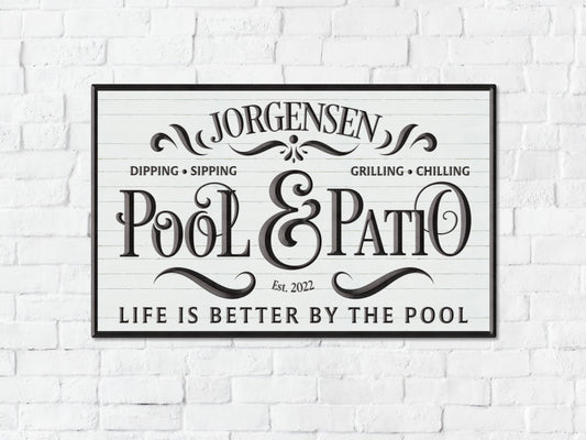 Pool and Patio Sign, Welcome to out Patio Sign, Custom Patio Sign, Metal Patio Sign, Outdoor Pool Sign, Outdoor Patio Sign, Metal Patio Sign