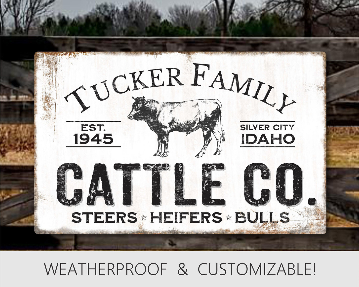 Cattle Wall Art, Ranch Decor, Ranch Sign, Custom Farmhouse Wall Decor, Custom Farm Sign, Cattle Print, Outdoor, Weatherproof